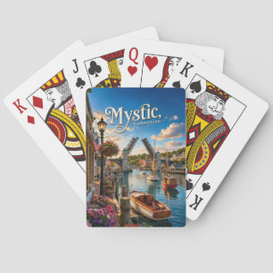 Mystic, Connecticut Drawbridge Harbor Sunset Poker Cards