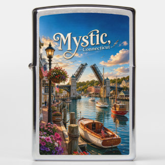 Mystic, Connecticut Drawbridge Harbor Sunset Zippo Lighter