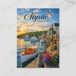 Mystic, Connecticut Harbor Sunset Calling Card