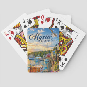 Mystic, Connecticut Harbor Sunset Poker Cards