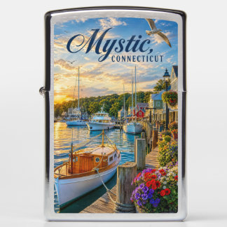 Mystic, Connecticut Harbor Sunset Zippo Lighter