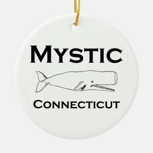 Mystic Connecticut Vintage Whale Ceramic Ornament