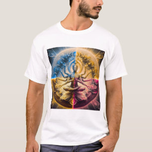 Mystic Cosmic Deity Mandala T‑Shirt   Psychedelic  T-Shirt