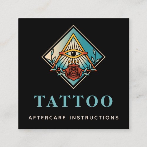 Mystic Cosmic Eye Tattoo Aftercare Instructions  Square Business Card