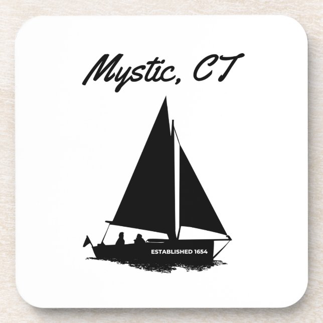 Mystic CT Beverage Coaster (Front)