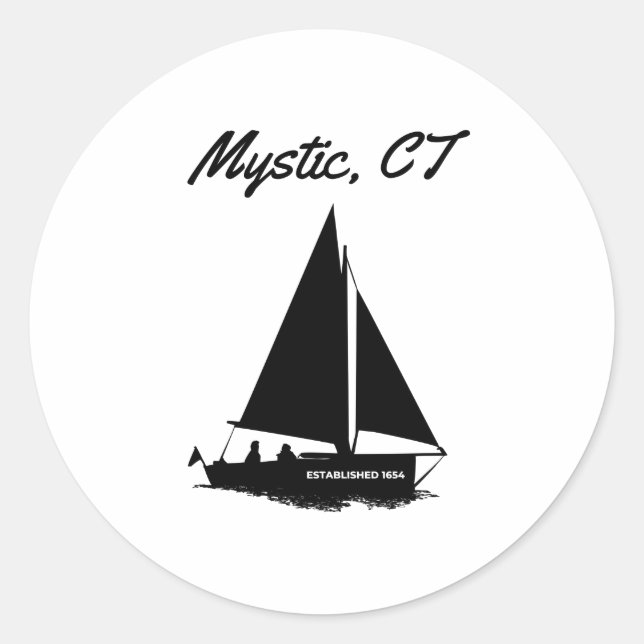 Mystic, CT Classic Round Sticker (Front)