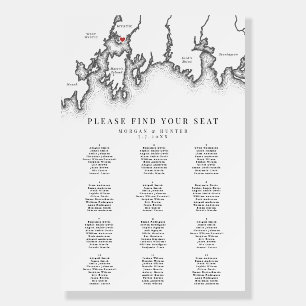 Mystic CT Map 12 Table Wedding Seating Chart Foam Board
