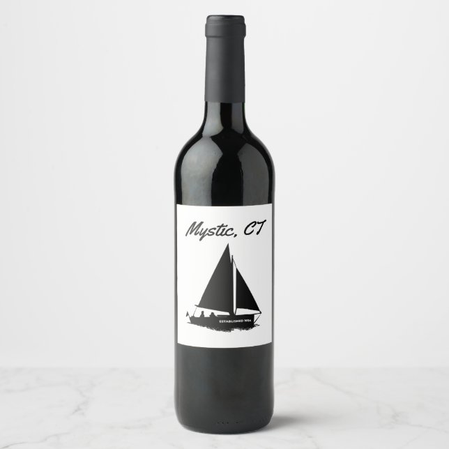 Mystic, CT Wine Label (Front)