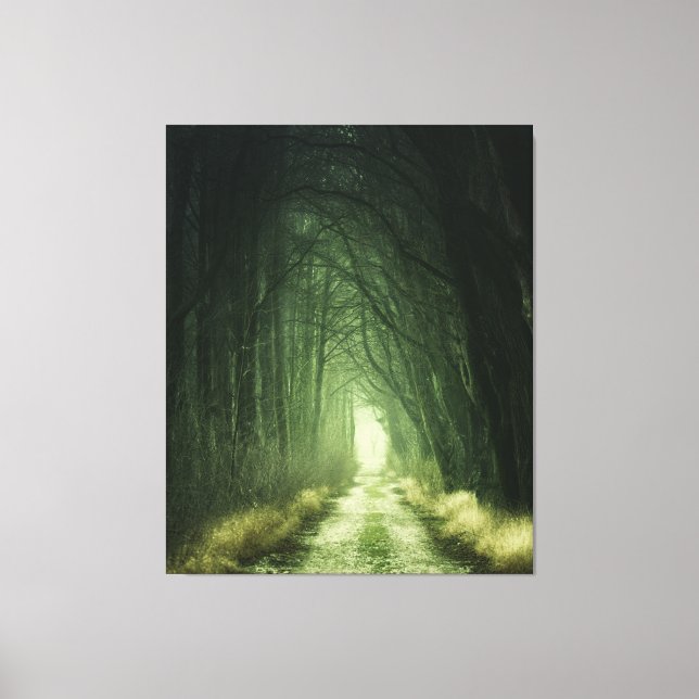 Mystic Deep Green Enchanted Forest Path Canvas  Print (Front)