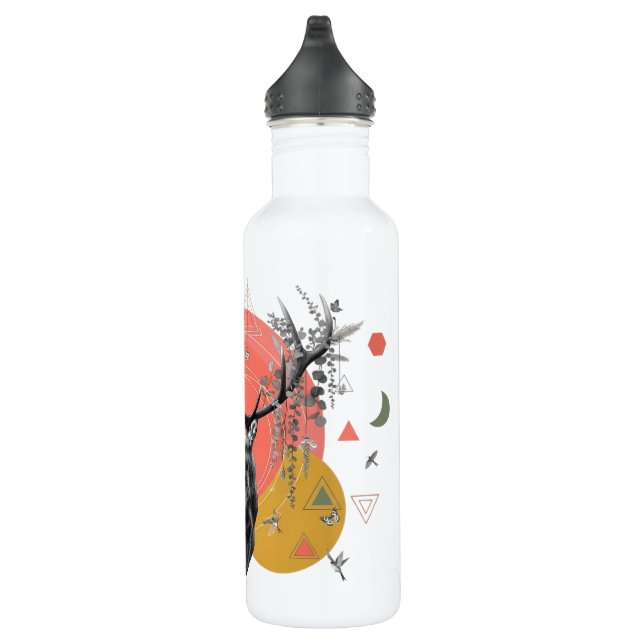 Mystic Deer Collage Stainless Steel Water Bottle (Right)