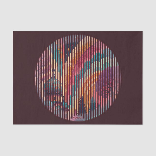 Mystic Dome Tissue on Plum Base – Customizable Paper (Front)