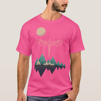 Mystic Dragon - Geometric Dragon Abstract Mountain T-Shirt
