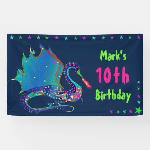 Mystic Dragon in Kaleidoscope Collection Birthday Banner