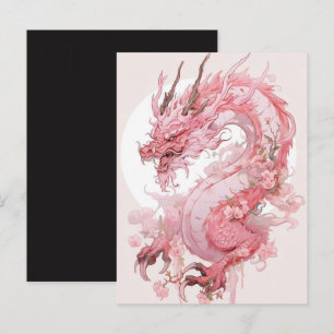 Mystic Dragon pink Ancient moon Postcard Got