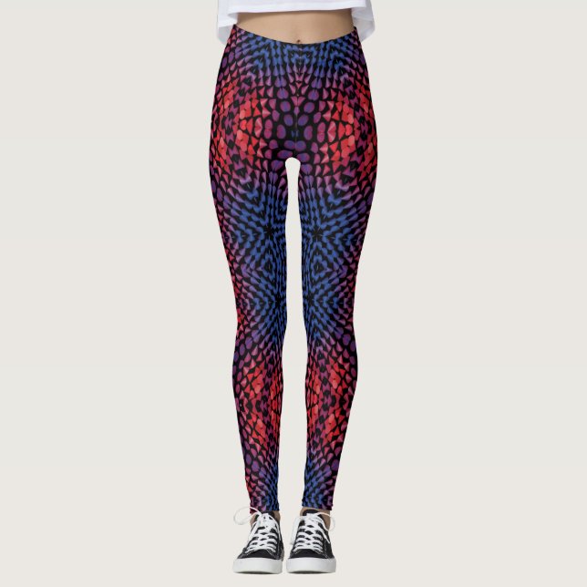 Mystic Dragon Scale Colorful Design Leggings (Front)