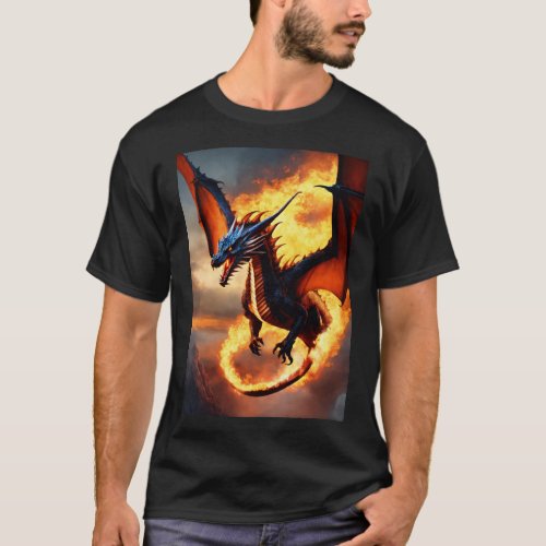 Mystic Dragonfire Intricate Tattoo Art T_Shirt