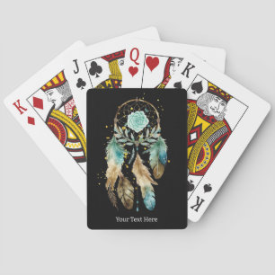 Mystic Dreamcatcher Spiritual Metaphysical Teal Poker Cards