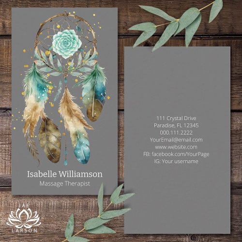 Mystic Dreamcatcher Spiritual Metaphysical Yoga Business Card
