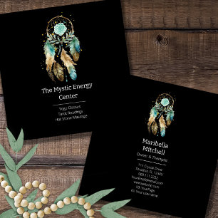 Mystic Dreamcatcher Spiritual Metaphysical Yoga Square Business Card