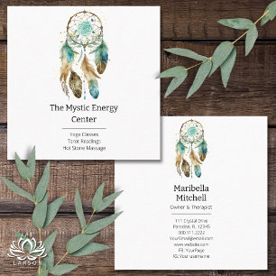Mystic Dreamcatcher Spiritual Metaphysical Yoga Square Business Card