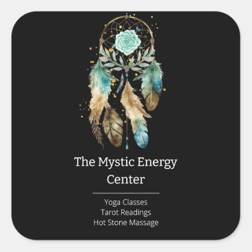 Mystic Dreamcatcher Spiritual Metaphysical Yoga Square Sticker