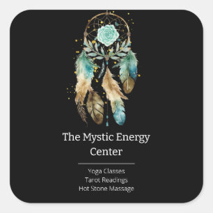 Mystic Dreamcatcher Spiritual Metaphysical Yoga Square Sticker