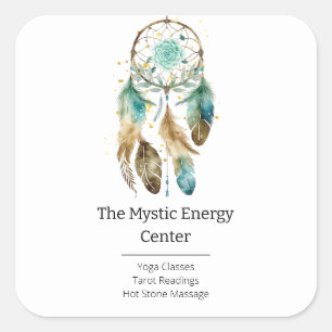 Mystic Dreamcatcher Spiritual Metaphysical Yoga Square Sticker