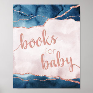 Mystic Elegance Blue Pink Agate Books for Baby Poster