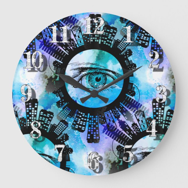 Mystic Elegance in Urban Contemporary Style Large Clock (Front)