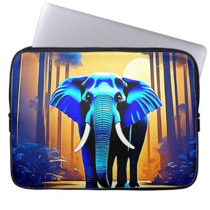Mystic Elephant: Sunset Forest Journey Laptop Sleeve