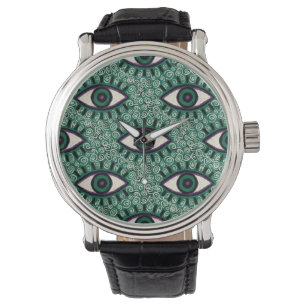 "Mystic Emerald Eyes" - Psychedelic Swirl Seamless Watch