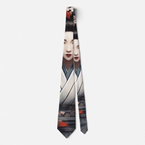 Mystic Encounter Geisha  Dragon Neck Tie