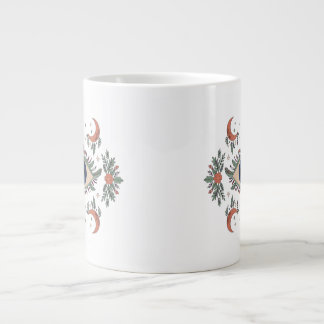 Mystic evil eye and crescent moon celestial white giant coffee mug