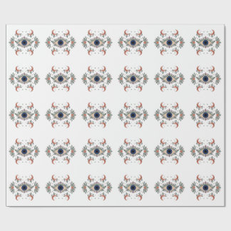 Mystic evil eye and crescent moon celestial wrapping paper