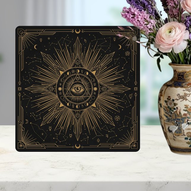 Mystic Eye Celestial Constellations Gold Design Ce Ceramic Tile (Creator Uploaded)