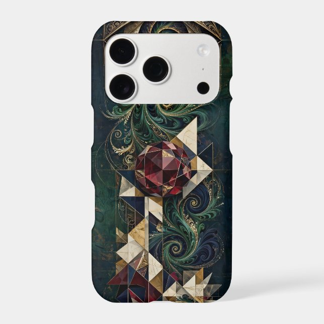 Mystic Eye Emerald Gold Ruby Geometric Luxury  Iphone Case (Back)