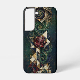 Mystic Eye Emerald Gold Ruby Geometric Luxury Samsung Galaxy S22 Case