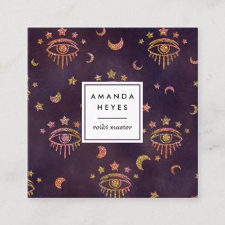 Mystic Eye Lunar Moon Reiki Spiritual Healer | Square Business Card
