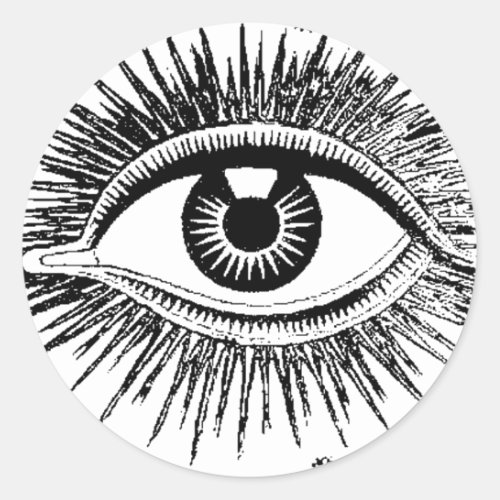 Mystic Eye Sees All ICU Classic Round Sticker