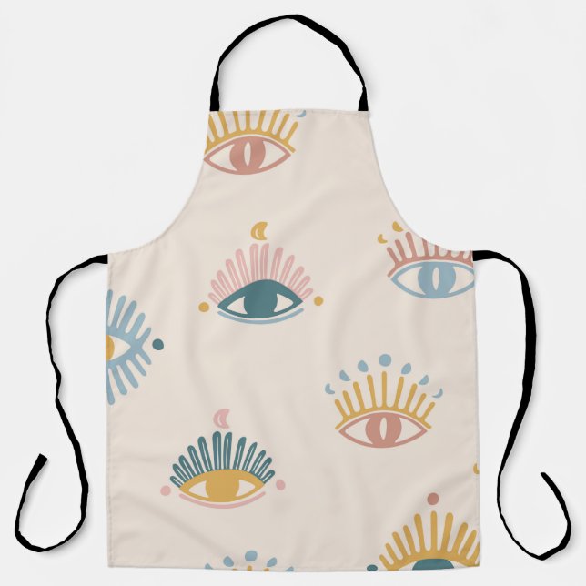 Mystic eyes seamless pattern,mystical background,m apron (Front)