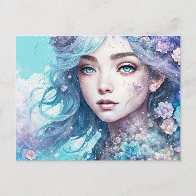 Mystic Fairy in Flower Crown Postcard (Front)