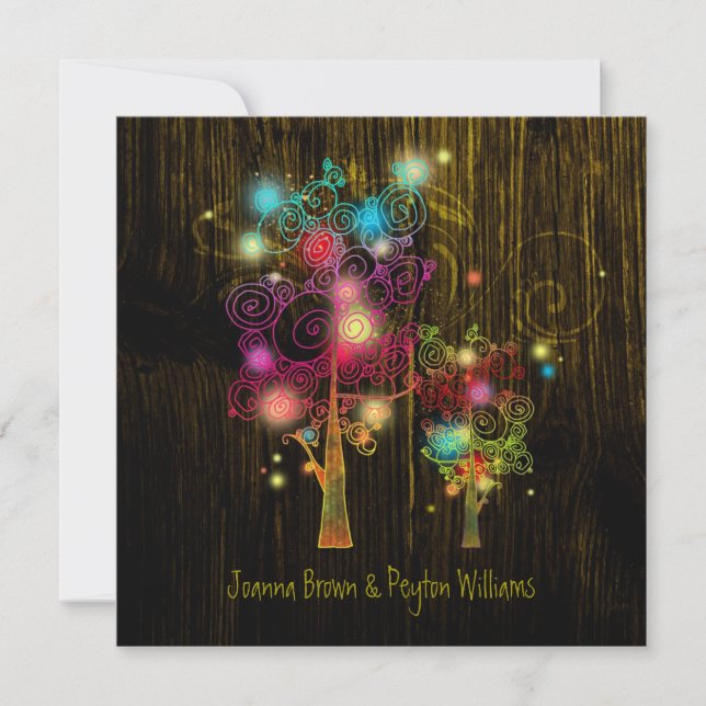 Mystic Fairytale Trees Wedding Invitation (Front)