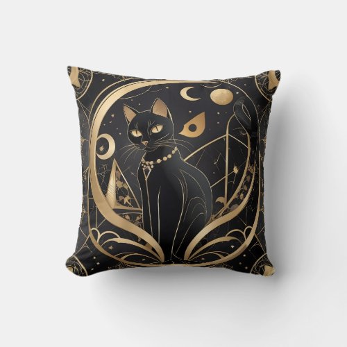 Mystic Feline Elegance Cushion