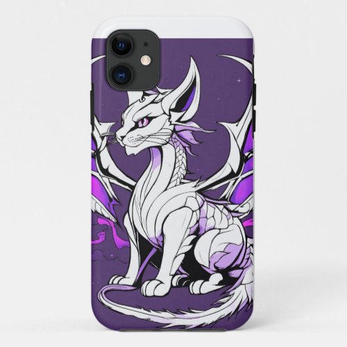  Mystic Feline Winged Dragon Wizard Logo iPhone 11 Case
