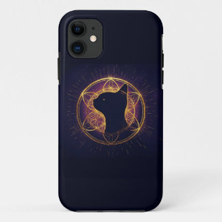Mystic Feline Within the Sacred Circle iPhone 11 Case