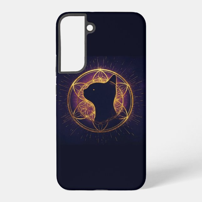 Mystic Feline Within the Sacred Circle Samsung Galaxy Case (Back)