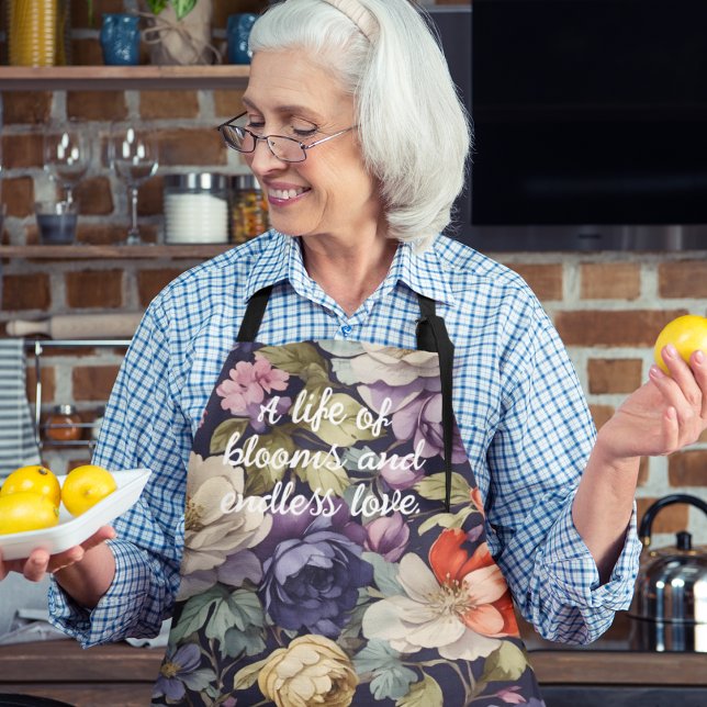 Mystic Flowers Custom Retirement Gifts for Her Mom Apron (Mystic Flowers Custom Retirement Gifts for Her Mom)