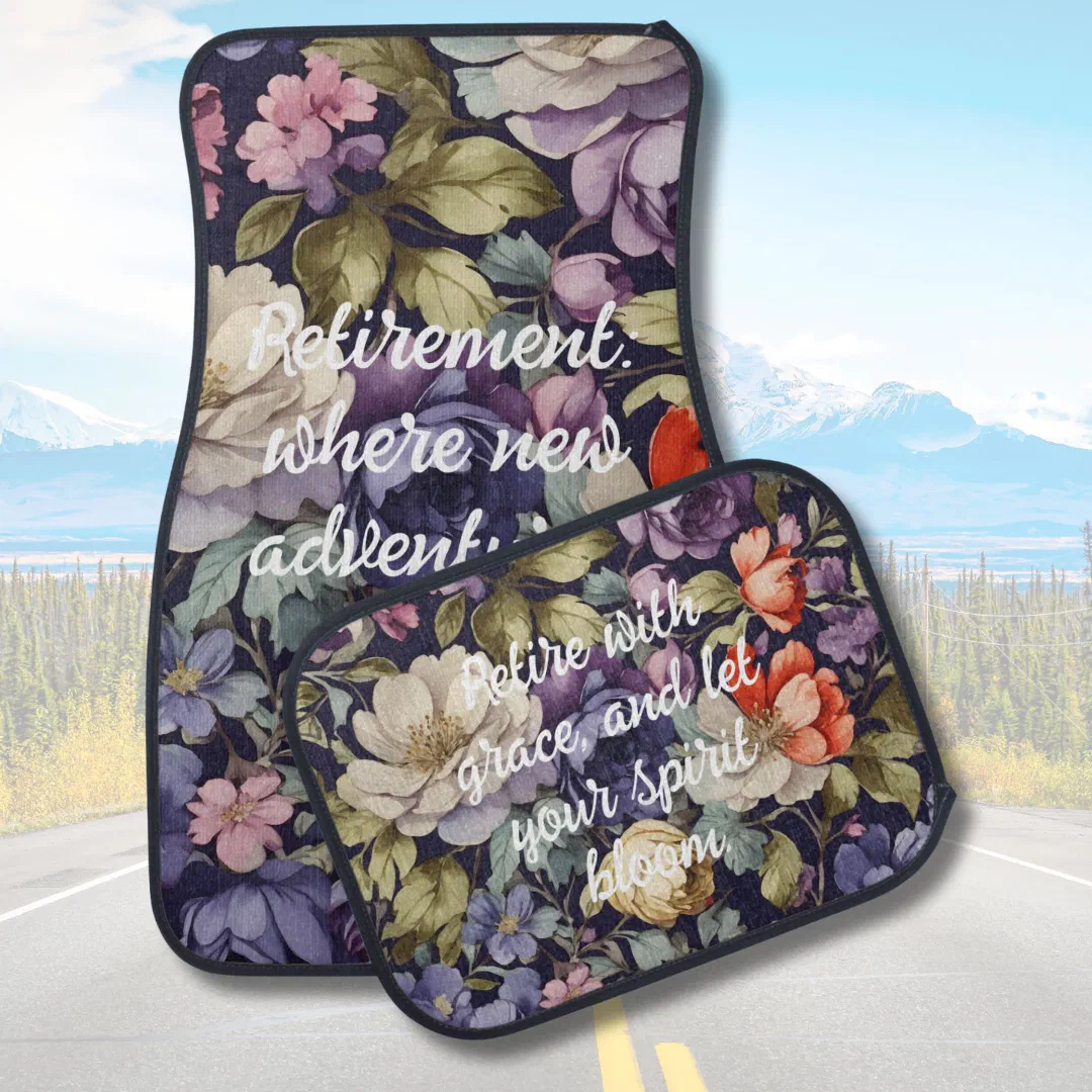 Mystic Flowers Custom Retirement Gifts for Her Mom Car Floor Mat (Mystic Flowers Custom Retirement Gifts for Her Mom)