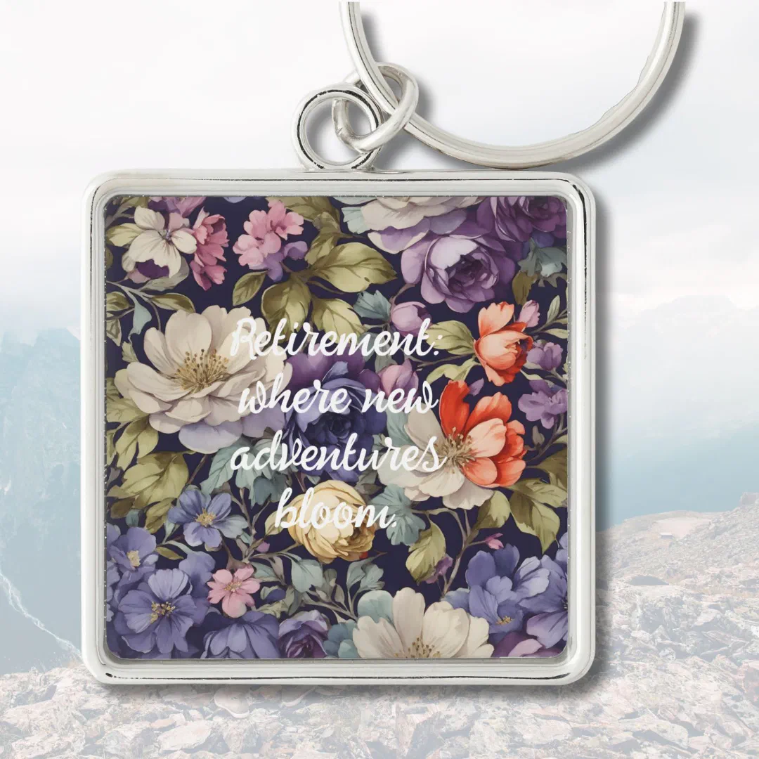 Mystic Flowers Custom Retirement Gifts for Her Mom Keychain (Mystic Flowers Custom Retirement Gifts for Her Mom)