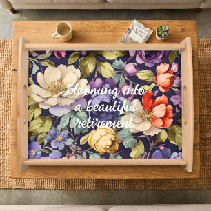 Mystic Flowers Custom Retirement Gifts for Her Mom Serving Tray